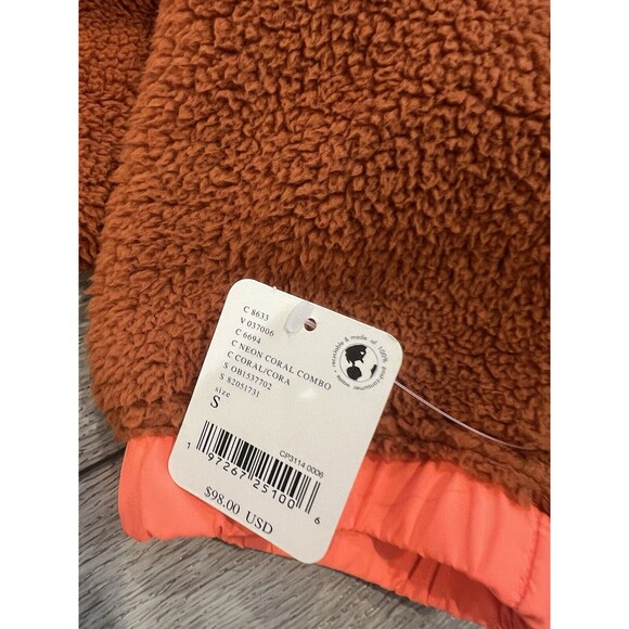 Free People FP Movement Lead The Pack Fleece Pullover Half Zip Coral Size Small - Picture 5 of 11